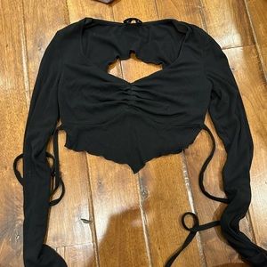 White fox backless tie top so cute